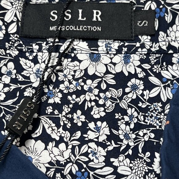 SSLR Shirts Mens S Blue Button Down Anchor Print Short Sleeve Nautical Sailing - Picture 5 of 7